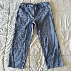 Ann Taylor LOFT‎ Blue Floral Original Ankle Dress Pants